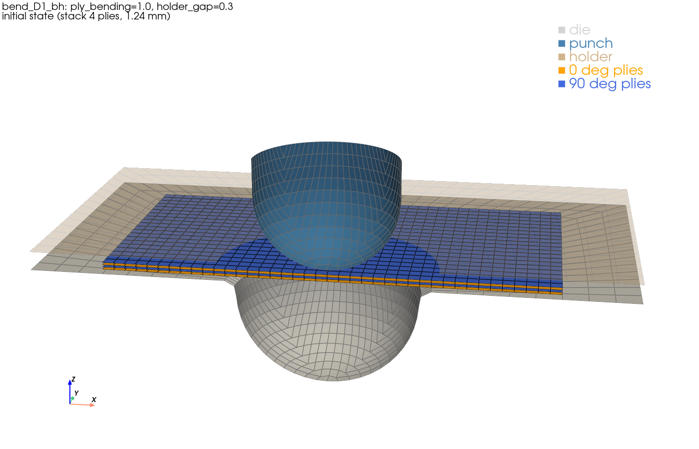 Composites stack FEA forming process simulation, using accurate AFP preforms (image 1 of 2)