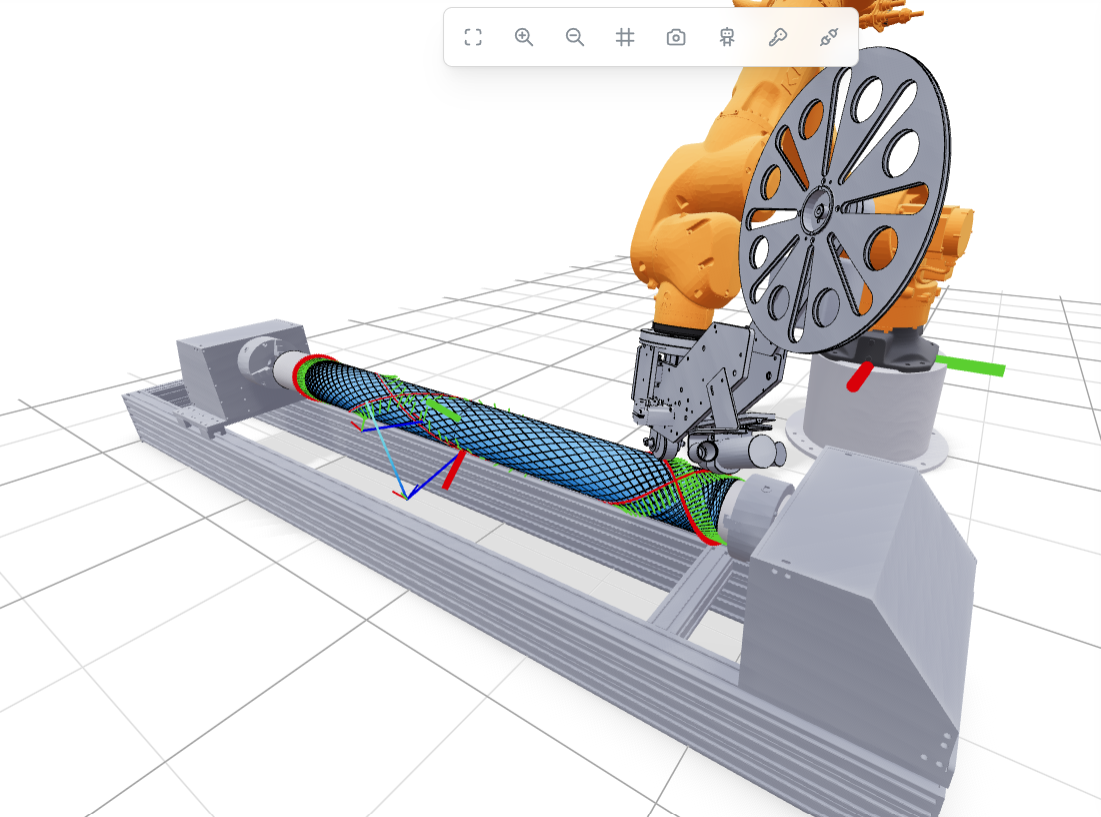 Pipe winding with robot