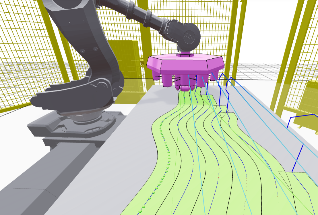 Wing skin layup with robot